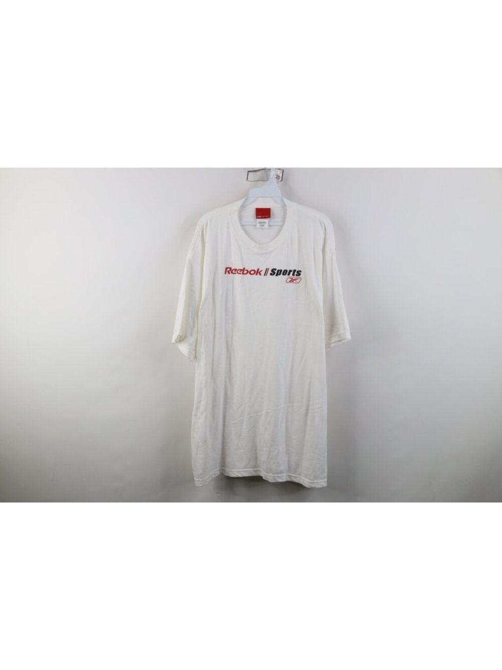 Vintage 90s Y2K Reebok Sports Mens Large Spell Out Short Sleeve T-Shirt White